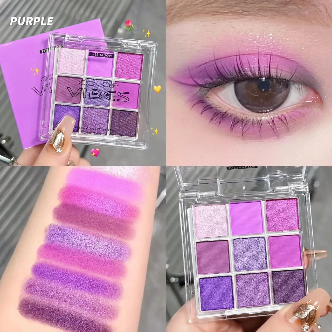 Toleet-Christmas/Thanksgiving Gift Winter Makeup Ideas 9 Colors Glitter Eyeshadow Palette Avocado Green Shimmer Pearlescent Matte Colorful Eye Shadows Palette Waterproof Eye Make Up