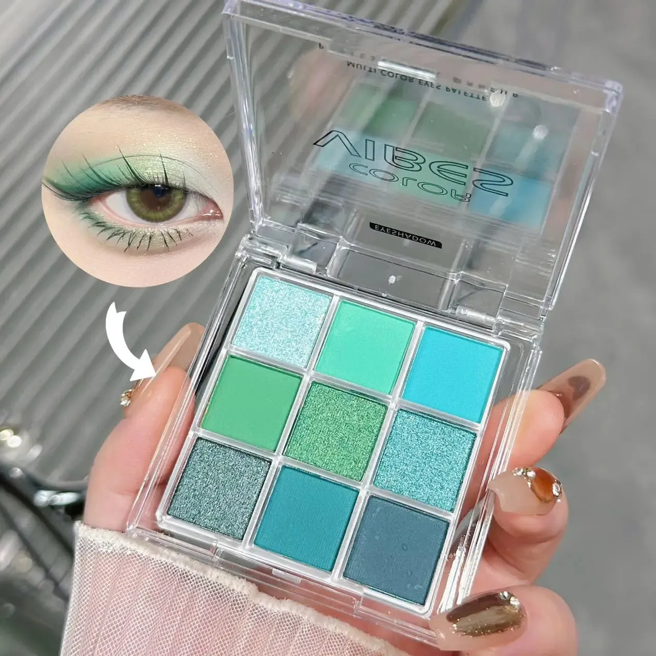 Toleet-Christmas/Thanksgiving Gift Winter Makeup Ideas 9 Colors Glitter Eyeshadow Palette Avocado Green Shimmer Pearlescent Matte Colorful Eye Shadows Palette Waterproof Eye Make Up