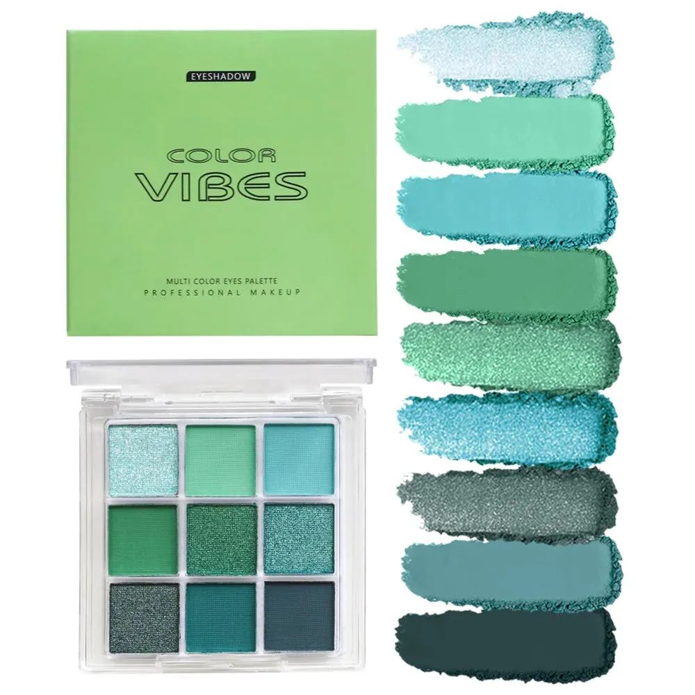 Toleet-Christmas/Thanksgiving Gift Winter Makeup Ideas 9 Colors Glitter Eyeshadow Palette Avocado Green Shimmer Pearlescent Matte Colorful Eye Shadows Palette Waterproof Eye Make Up