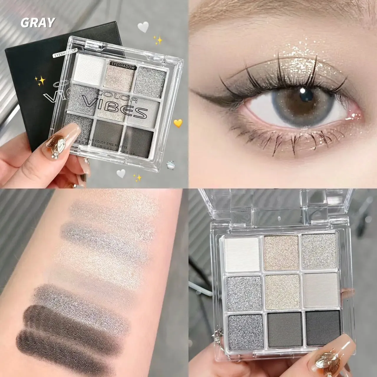 Toleet-Christmas/Thanksgiving Gift Winter Makeup Ideas 9 Colors Glitter Eyeshadow Palette Avocado Green Shimmer Pearlescent Matte Colorful Eye Shadows Palette Waterproof Eye Make Up