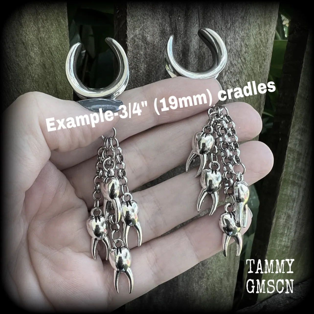 Tooth fairy gauged earrings-Halloween ear gauges