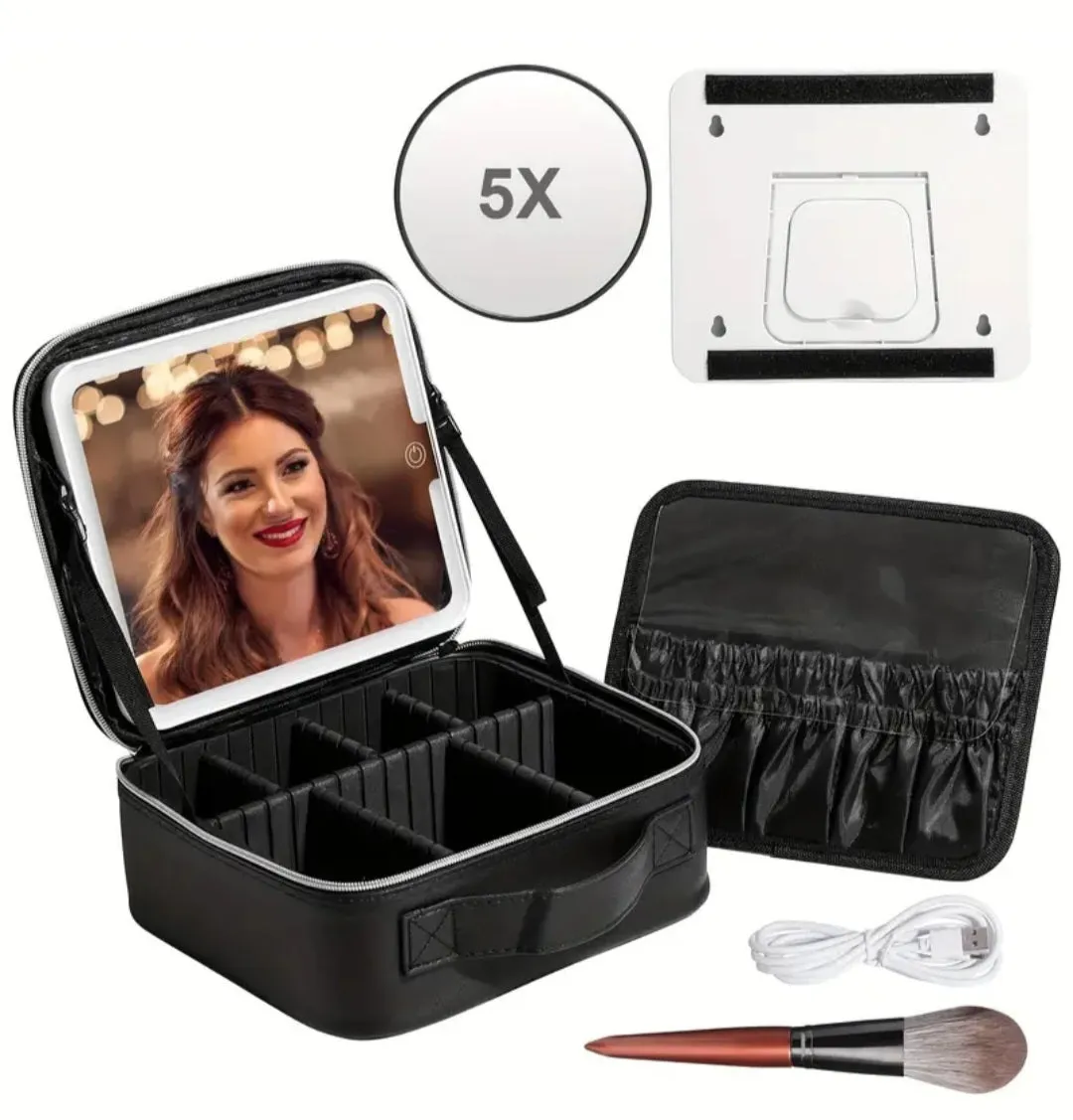 Travel Makeup Bags with Led Mirror