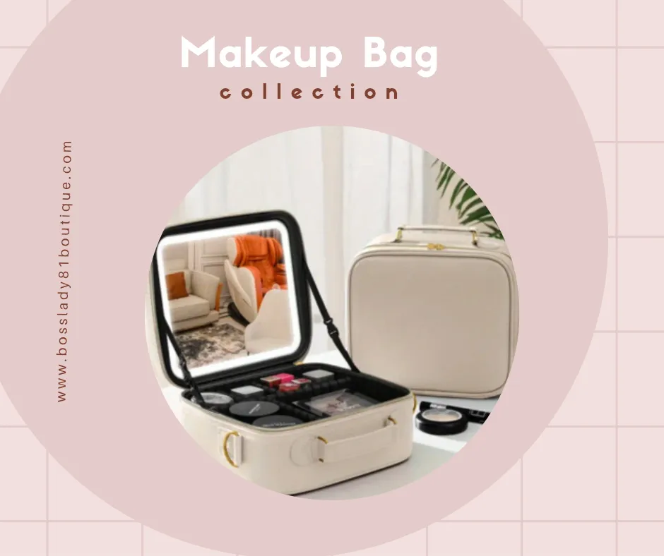 Travel Makeup Bags with Led Mirror