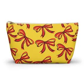 Trendy Bow Makeup Bag - Graduation Gift, Bed Party Gift, Acceptance Gift, College Gift, Maryland, USC, Red and Gold, Iowa State