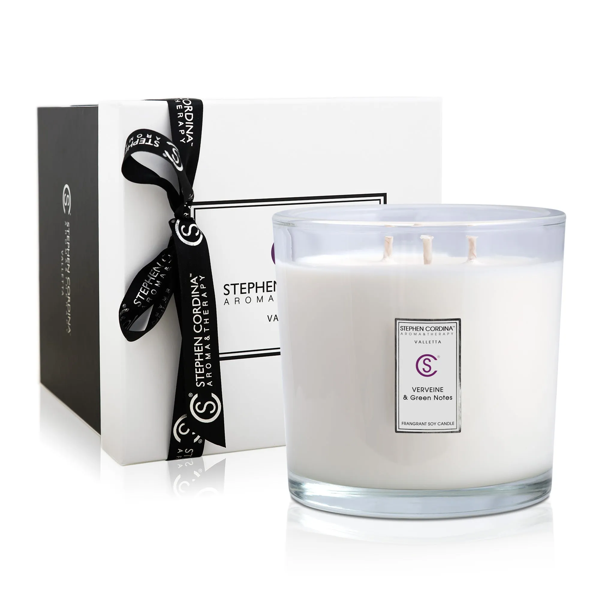 Verveine & Green Notes Aromatherapy Candle 1000ml in a Luxury carrier box.