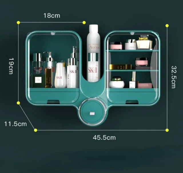 Wall-Mounted Large Capacity Pastel Makeup Organizer Box