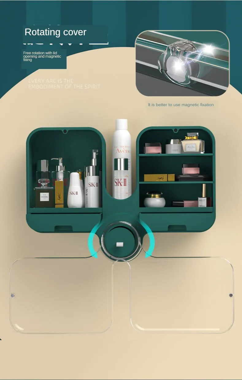 Wall-Mounted Large Capacity Pastel Makeup Organizer Box