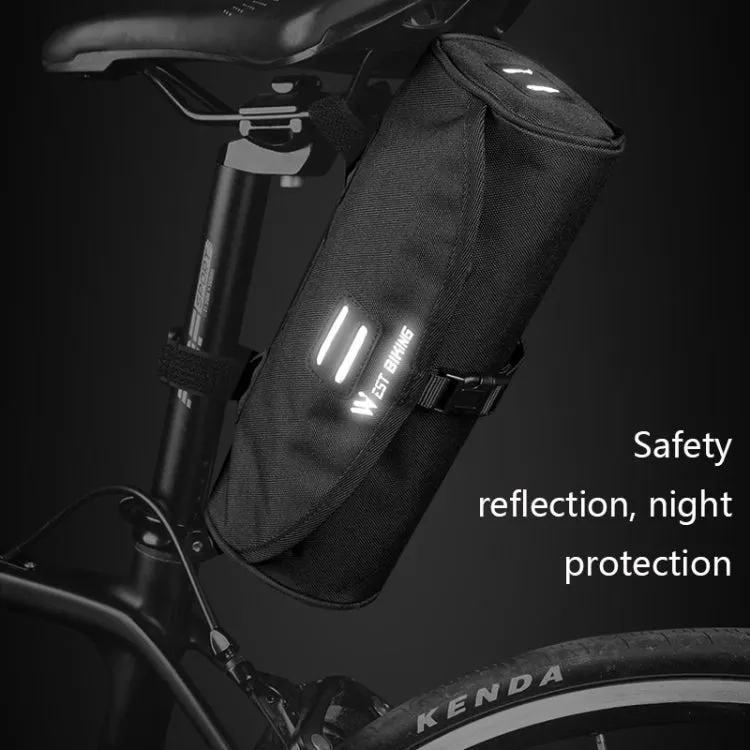 WEST BIKING YP0707247 Cycling Crossbeam Handle Drum Bag(Black)