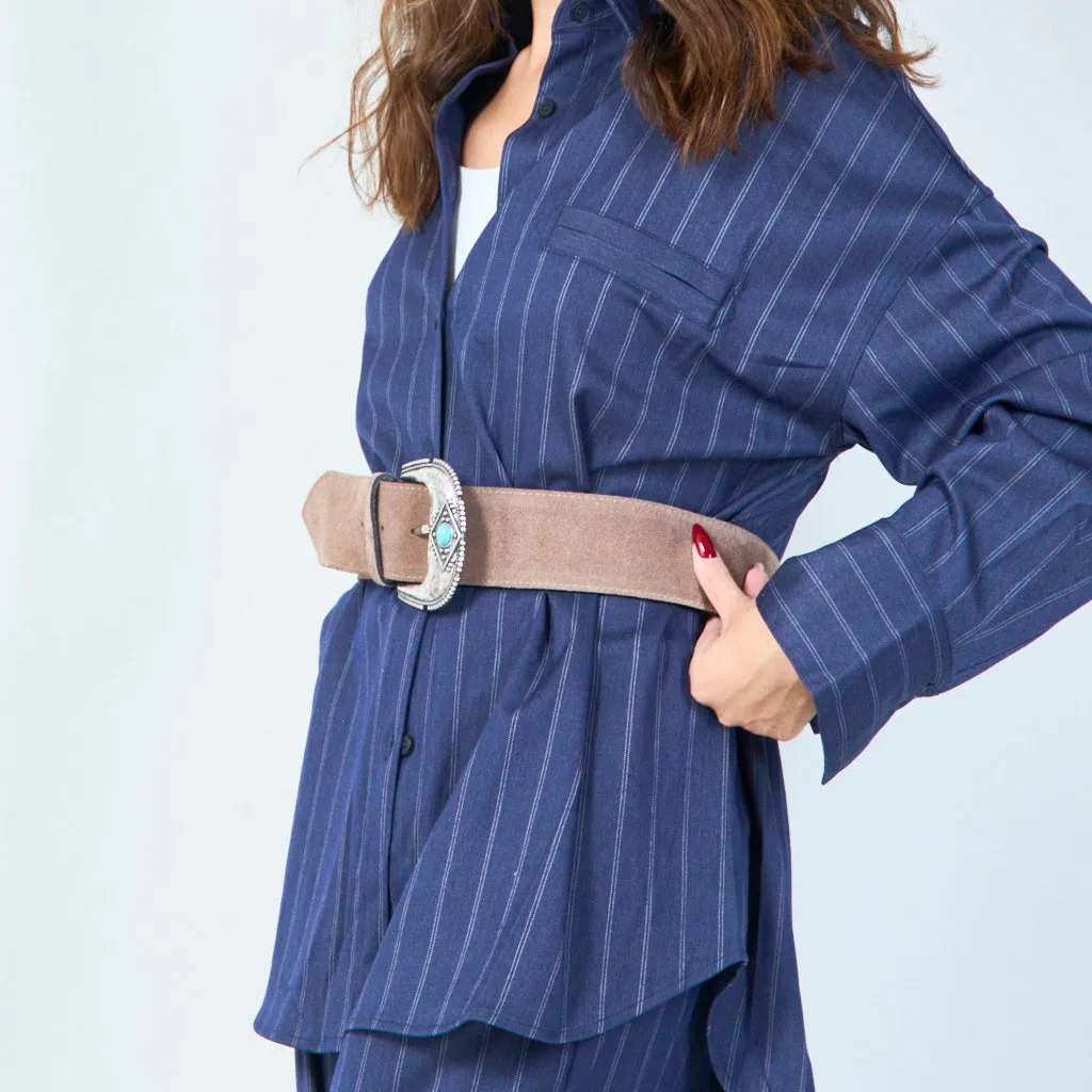 Western style wide suede belt wholesale