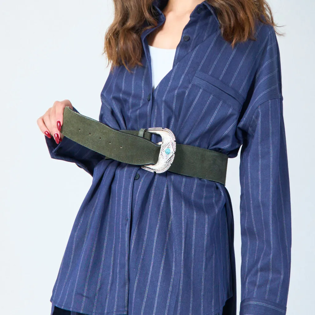 Western style wide suede belt wholesale