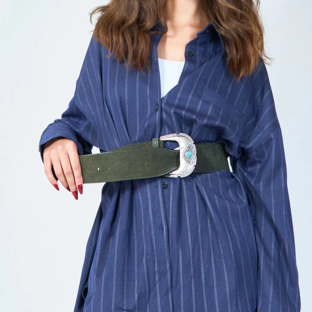 Western style wide suede belt wholesale