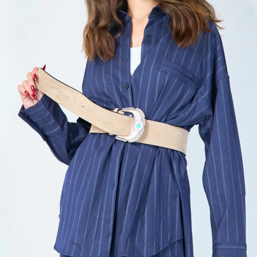 Western style wide suede belt wholesale