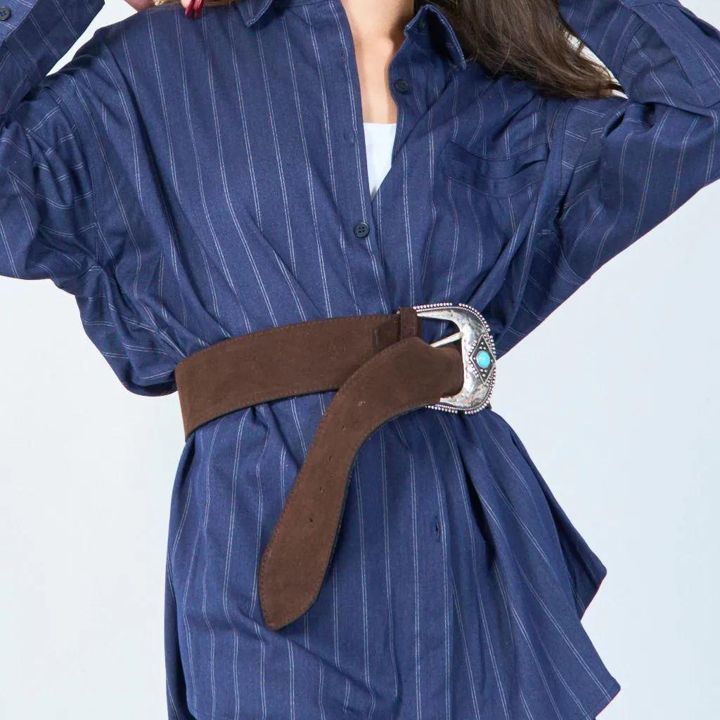 Western style wide suede belt wholesale