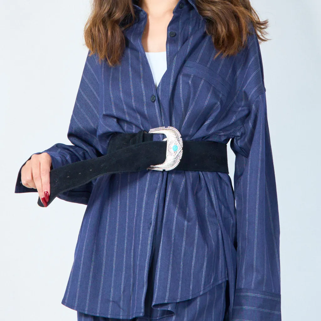 Western style wide suede belt wholesale