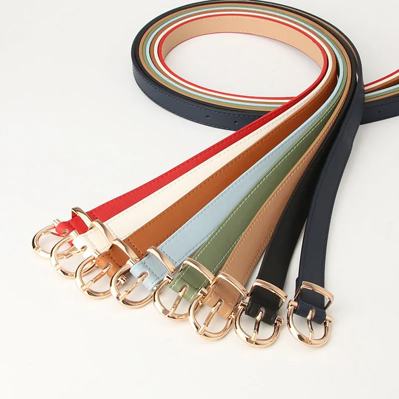 Women's Korean-Style Fashion Belt Student Jeans Decorative Thin Belt Clothing Matching Belt for Women