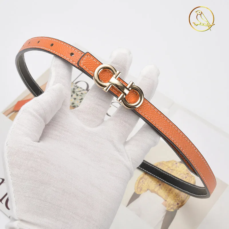 Women's Leather Thin Belt Korean-Style Simple Decorative Dress Pants Belt