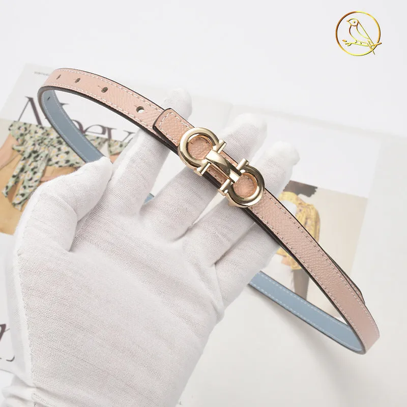 Women's Leather Thin Belt Korean-Style Simple Decorative Dress Pants Belt