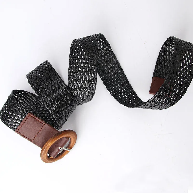 Women's Woven Belt Style All-Match Dress Decoration Belt Fashion Belt Belt