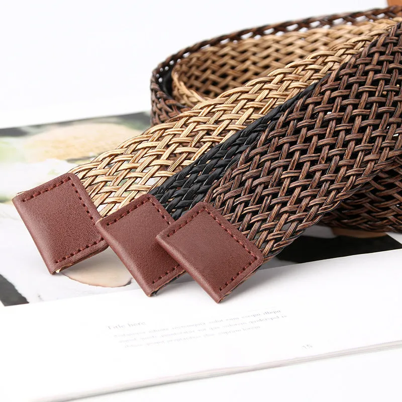 Women's Woven Belt Style All-Match Dress Decoration Belt Fashion Belt Belt