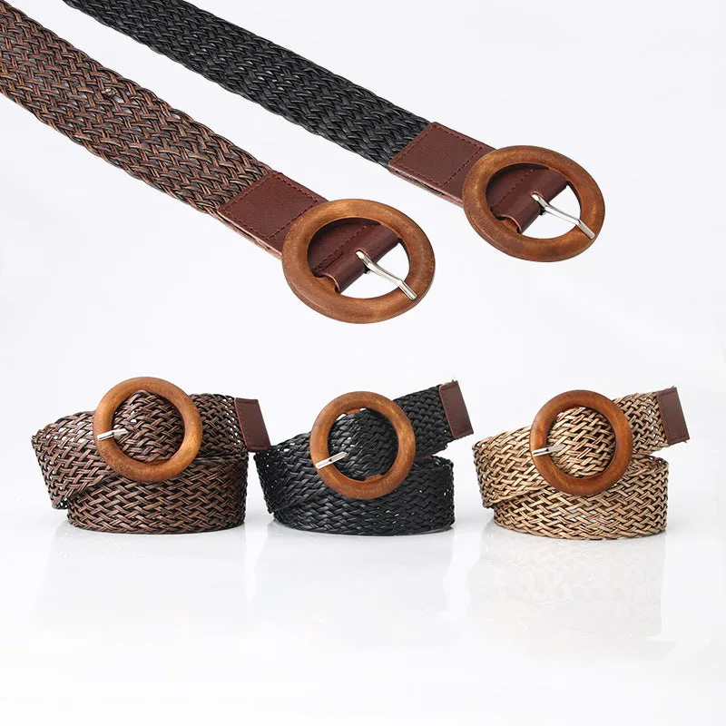 Women's Woven Belt Style All-Match Dress Decoration Belt Fashion Belt Belt