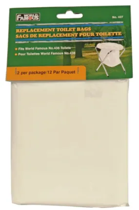 World Famous Replacement Toilet Bags - 12/PKG