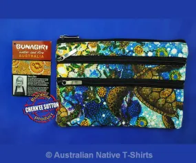 Yaunati Turtle 3-Zip Aboriginal Art Cosmetic Bag